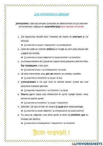 Les connecteurs logiques