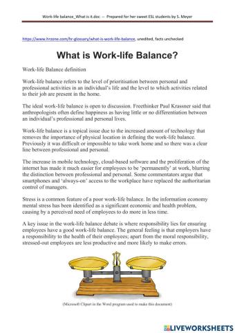SMT-READING-Work-Life Balance