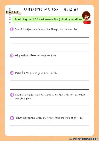 Fantastic Mr Fox - Quiz 1