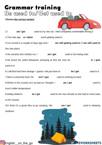 get used to be used to 