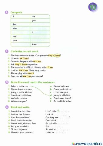 Idict 2 - Unit 4 - Lesson 7 - Object pronouns