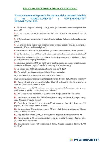 Reconociendo Proporcionalidades Directa e Inversamente Proporcional