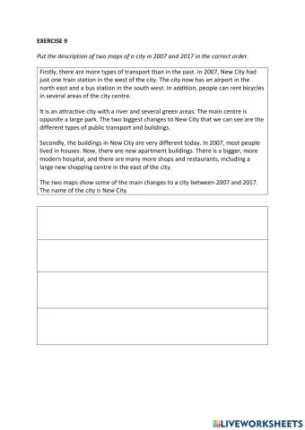 IE0, Unit 6, Reading and Writing, Exercise 9