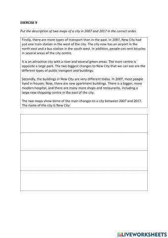 IE0, Unit 6, Reading and Writing, Exercise 9