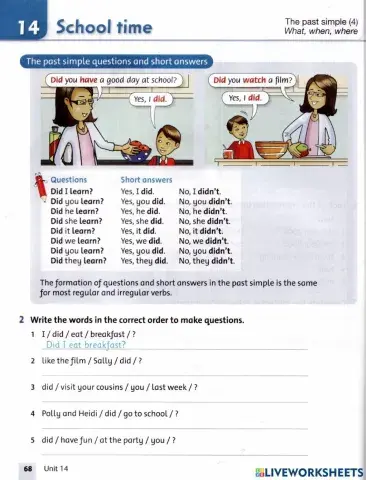 Past simple yes-no questions