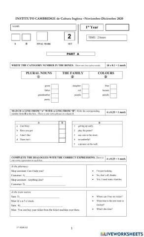 Mock exam first year