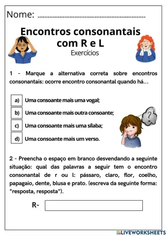 L e R no final e no meio das palavras