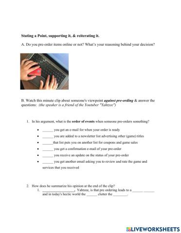 Stating a point & reiterating it as a conclusion