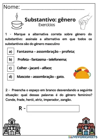 Substantivo: gênero