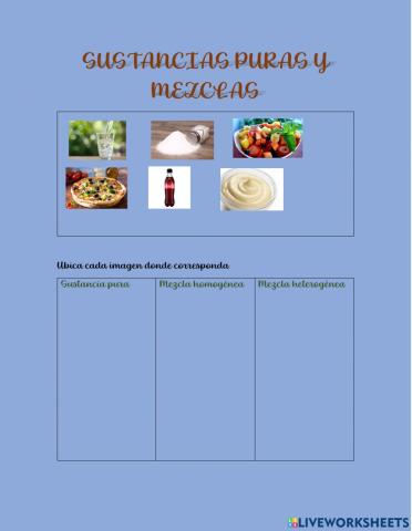 Sustancias puras y mezclas