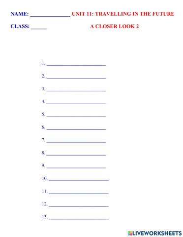 English 7 global unit 11 vocabulary a closer look 2