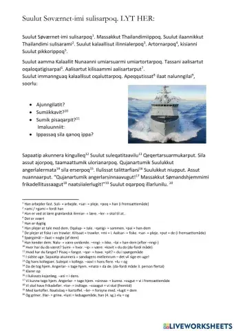 Suulut Søværnet-imi sulisarpoq. Klik på LYT HER - følg link