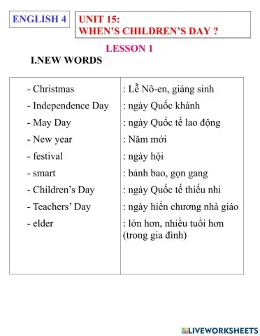 English 4- unit 15- lesson 15