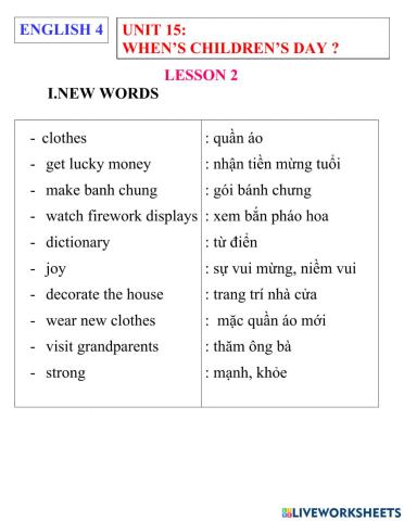 English 4- unit 15- lesson 2