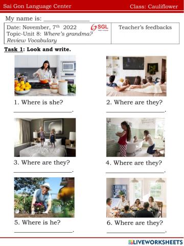 Topic-Unit 8: Where’s grandma?