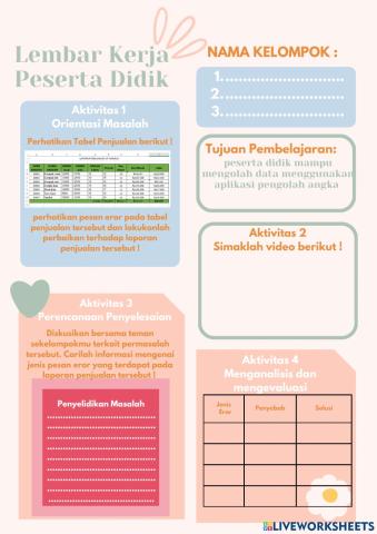 LKPD Microsoft Excel PBL