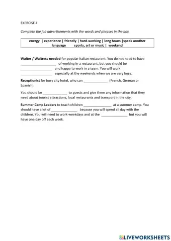 IE0, Unit 7, Grammar and Vocabulary, Exercise 4