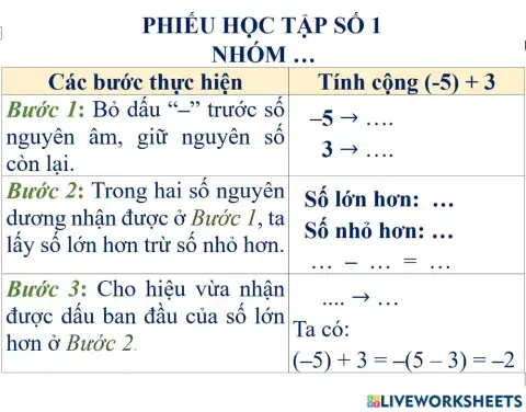 Phiếu học tập số 1