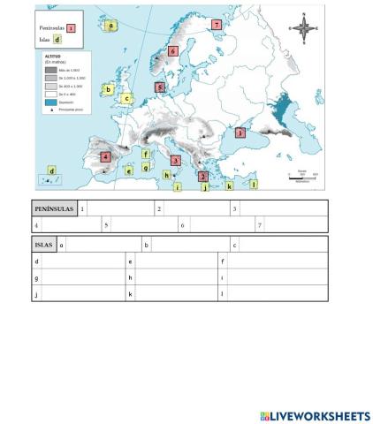 Islas y Penínsulas de Europa