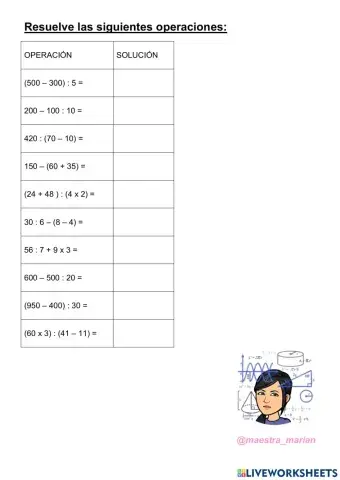 Operaciones combinadas