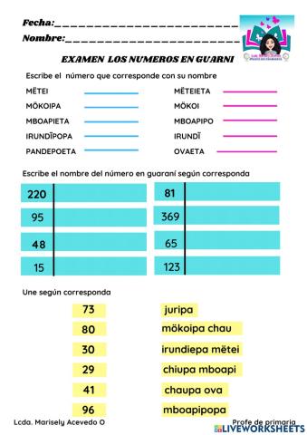 Los números en guarani