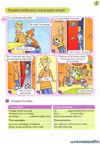 Present simple and present continuous