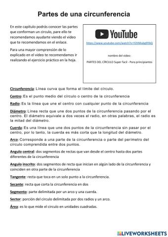 Partes de la circunferencia