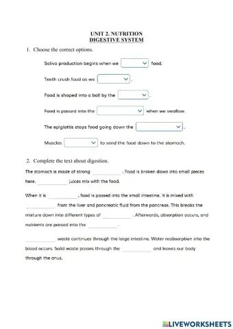 2.2 Nutrition. Digestive System