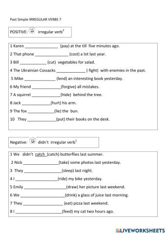 Past Simple irregular verbs