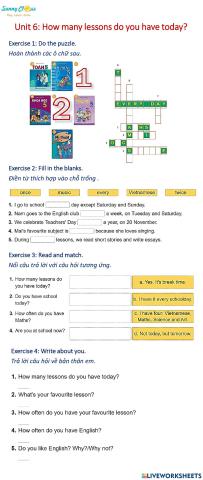 How many lessons do you have today?