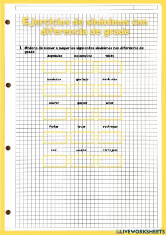 Sinónimos con diferencia de grado