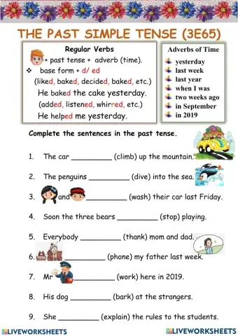 Simple past regular verbs