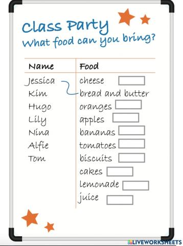 What food can you bring?