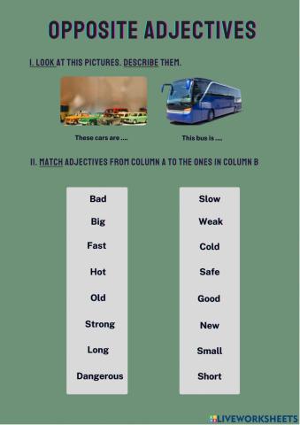 Opposite Adjectives - Part 1 
