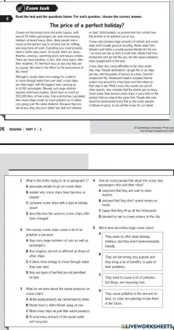 Pet reading -multiple choice