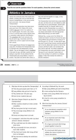 Pet -reading -multiple choice