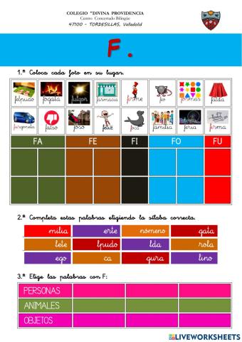 28.- ORTOGRAFÍA: la F
