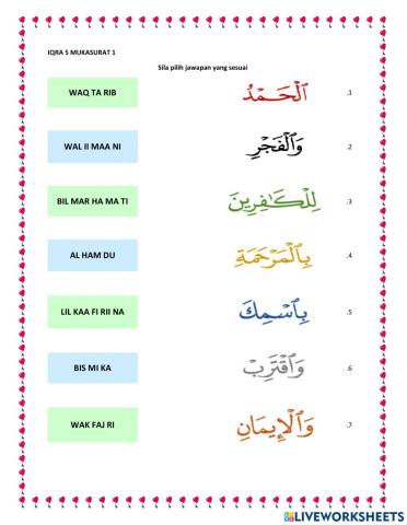Iqra 5 mukasurat 1