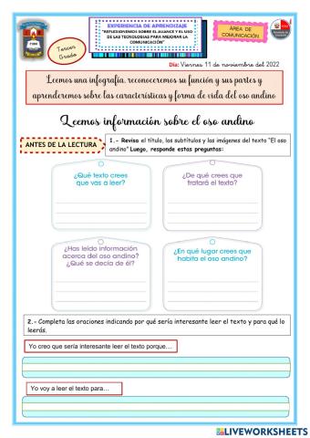 Lectura: El oso Andino