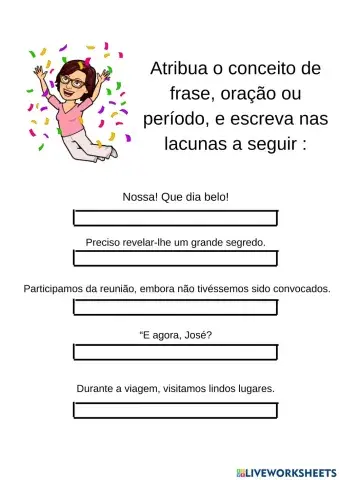 Frase oração e período