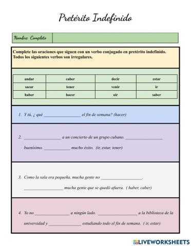 Pretérito indefinido