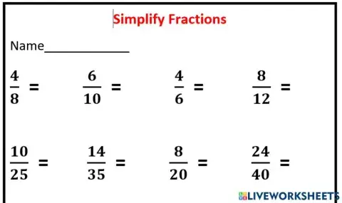 Simplify fractions