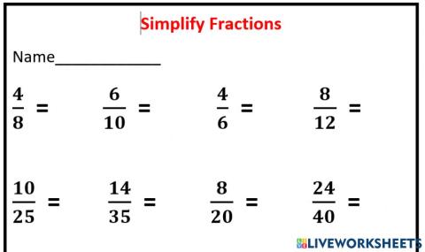 Simplify fractions