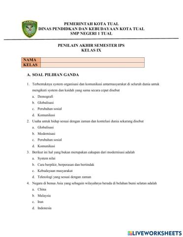 Penilain akhir semester ( pas )