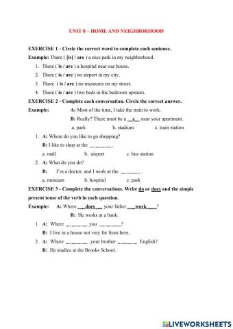 Unit 8 home and neighborhood