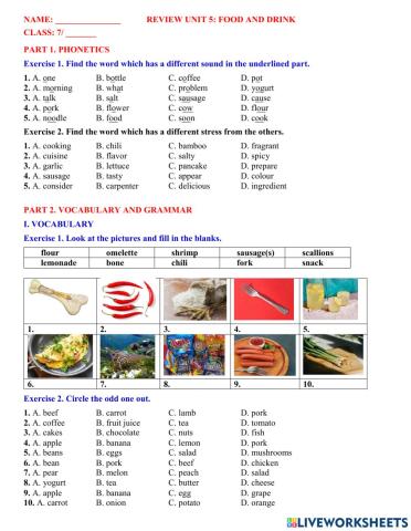 English 6 global  review 1 unit 5