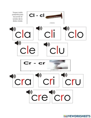 Sílabas cl-cr