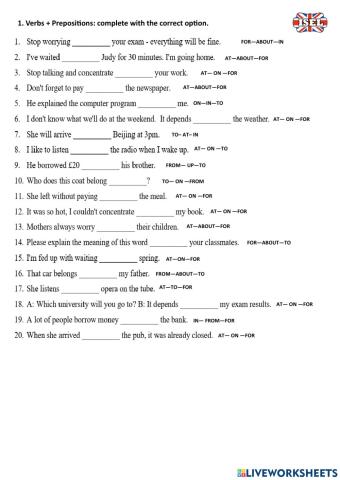 Verbs and prepositions