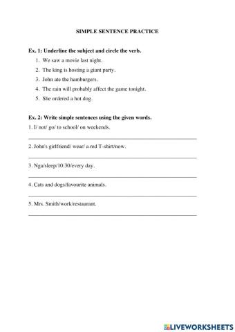 Unlock 2-RW-Week 1-Lesson 1.2- Homework-Simple sentence