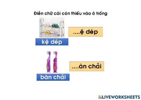 Điền chữ b, k